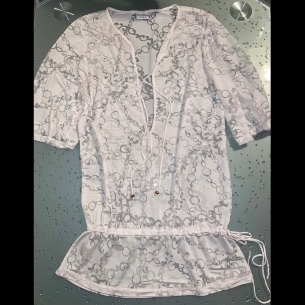 Beach Bunny Sheer Print Drawstring Cover Up Size M